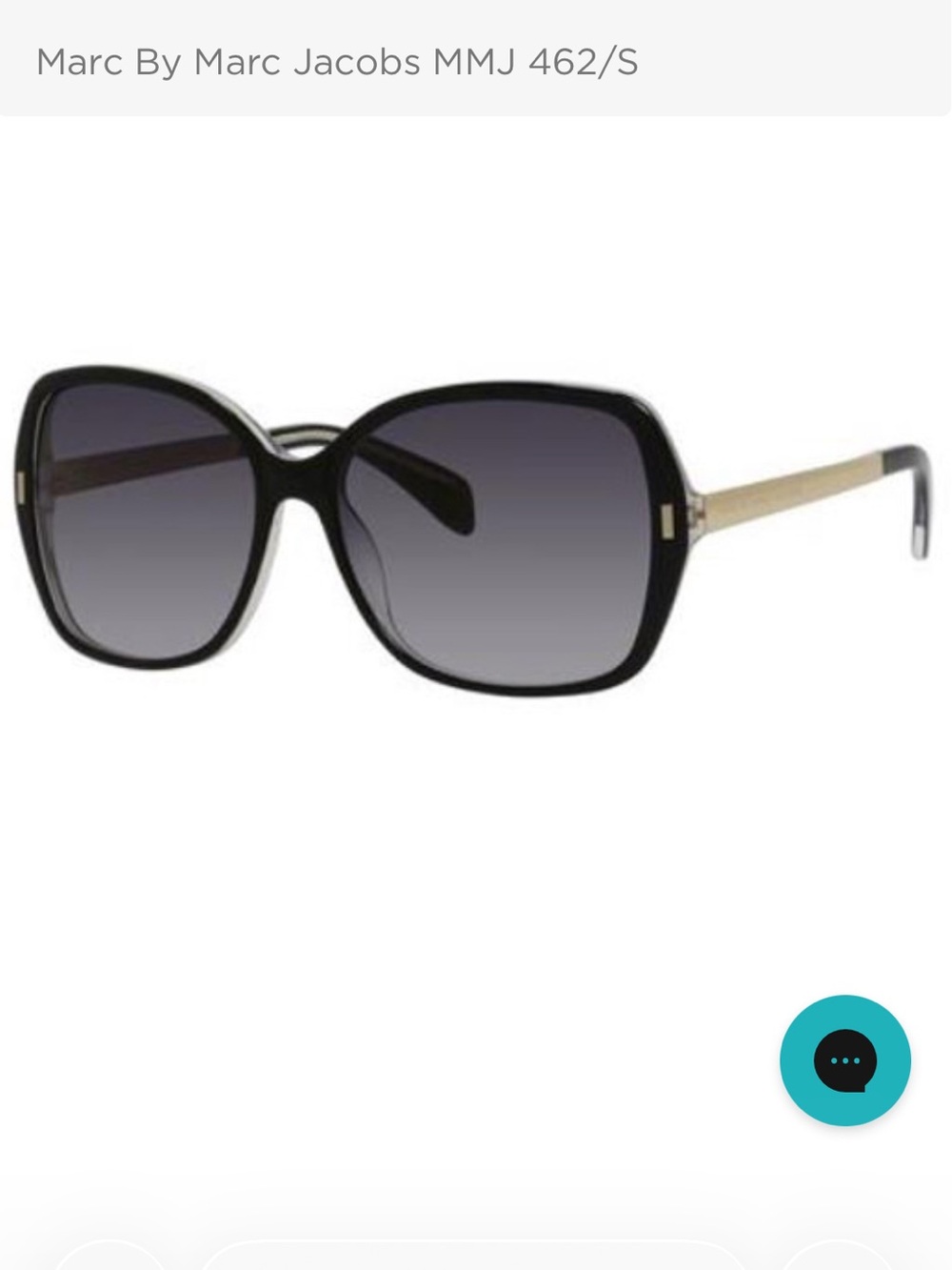 Marc Jacobs Black w Silver Oversized Women's Sunglasses NEW